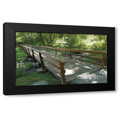 Eddys Bridge Black Modern Wood Framed Art Print with Double Matting by Anonymous
