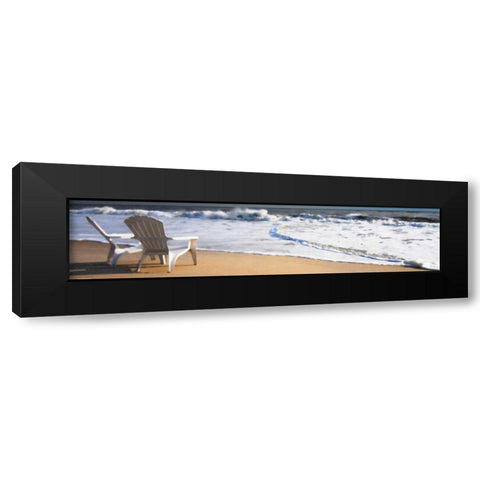 Adirondaks On The Beach Black Modern Wood Framed Art Print by Foschino, Suzanne