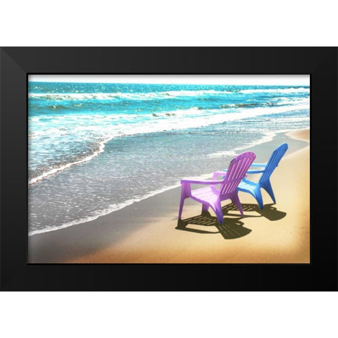 Bright Adirondak chairs right 1 Black Modern Wood Framed Art Print by Foschino, Suzanne