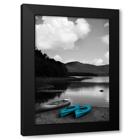 Kayak Teal Black Modern Wood Framed Art Print by Foschino, Suzanne