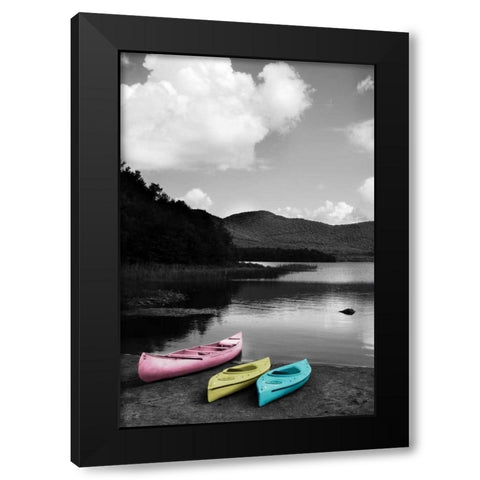 Kayak Pastels Black Modern Wood Framed Art Print by Foschino, Suzanne