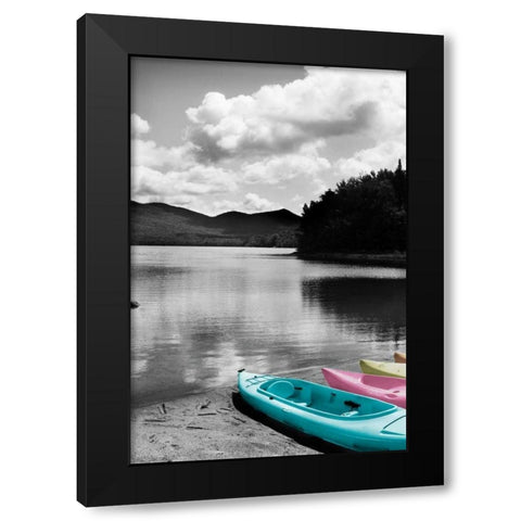 Kayak Pastels Black Modern Wood Framed Art Print with Double Matting by Foschino, Suzanne