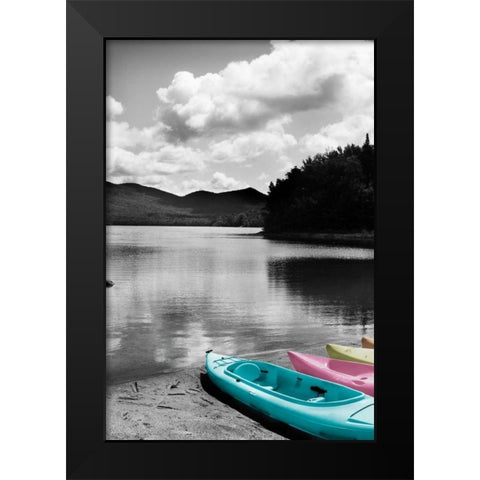 Kayak Pastels Black Modern Wood Framed Art Print by Foschino, Suzanne