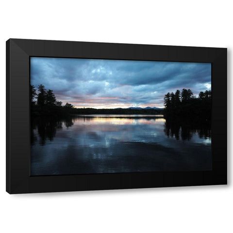 Sunset Lake Pink 2 Black Modern Wood Framed Art Print with Double Matting by Foschino, Suzanne