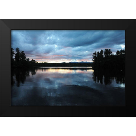 Sunset Lake Pink 2 Black Modern Wood Framed Art Print by Foschino, Suzanne