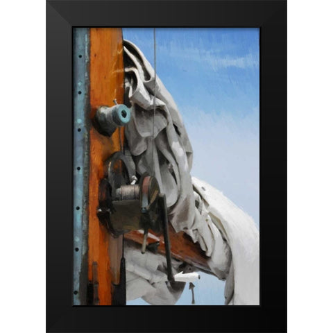 Ruffled Sail Black Modern Wood Framed Art Print by Foschino, Suzanne