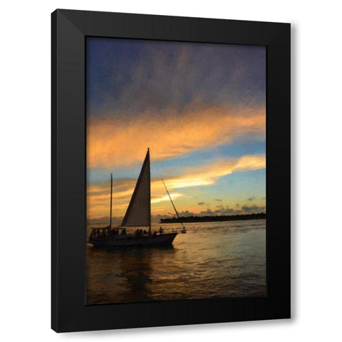 Sunset Sail Painting Black Modern Wood Framed Art Print by Foschino, Suzanne