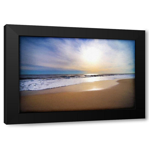 Sunset Beach Black Modern Wood Framed Art Print with Double Matting by Foschino, Suzanne