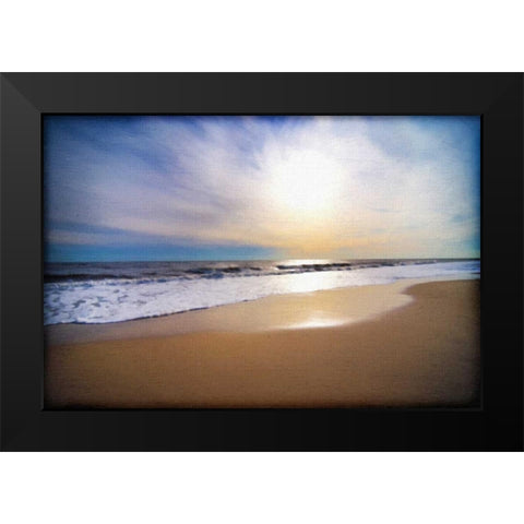 Sunset Beach Black Modern Wood Framed Art Print by Foschino, Suzanne
