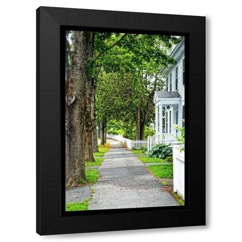 Country Town Sidewalk Black Modern Wood Framed Art Print with Double Matting by Foschino, Suzanne