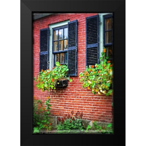 Country Store Window Flowers Black Modern Wood Framed Art Print by Foschino, Suzanne