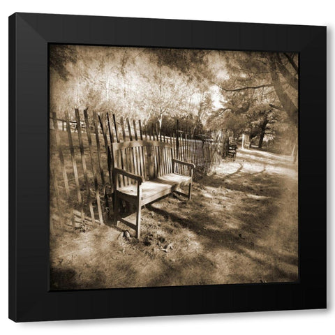 Park Bench Black Modern Wood Framed Art Print with Double Matting by Foschino, Suzanne