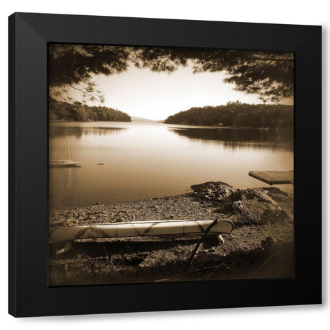 Canoe on Shore C Black Modern Wood Framed Art Print by Foschino, Suzanne