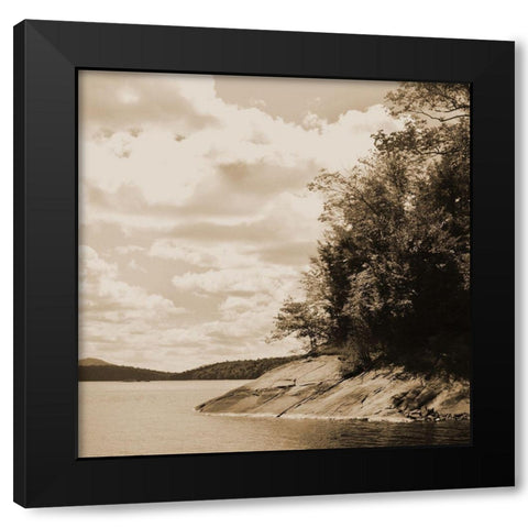 Sepia Lake 1 Black Modern Wood Framed Art Print with Double Matting by Foschino, Suzanne