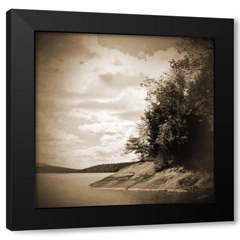 Sepia Lake Black Modern Wood Framed Art Print by Foschino, Suzanne