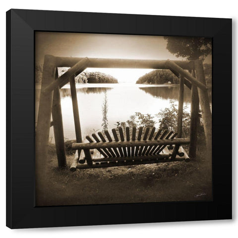 Sepia Lakeview Black Modern Wood Framed Art Print by Foschino, Suzanne