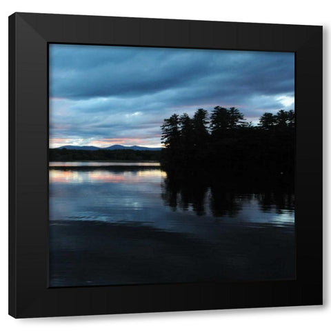 Sunset Lake Pink 2 Black Modern Wood Framed Art Print with Double Matting by Foschino, Suzanne