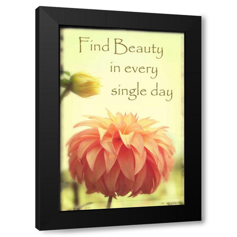 Orange Puff Dahlia Bud Black Modern Wood Framed Art Print by Foschino, Suzanne