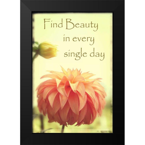 Orange Puff Dahlia Bud Black Modern Wood Framed Art Print by Foschino, Suzanne