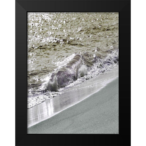 Wave and Sand A2 Black Modern Wood Framed Art Print by Foschino, Suzanne