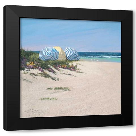 Day at the Beach Black Modern Wood Framed Art Print with Double Matting by Seslar, Lin