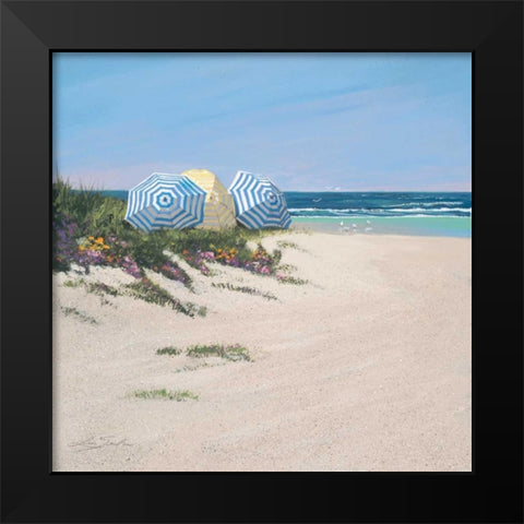 Day at the Beach Black Modern Wood Framed Art Print by Seslar, Lin