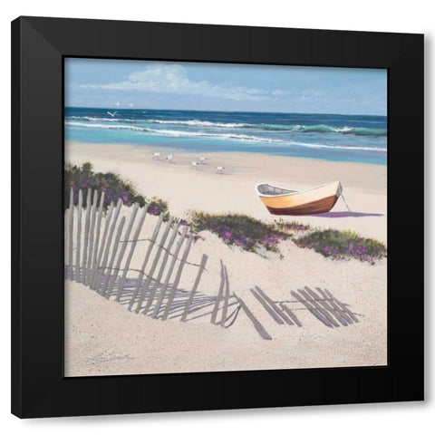 Receding Surf Black Modern Wood Framed Art Print by Seslar, Lin