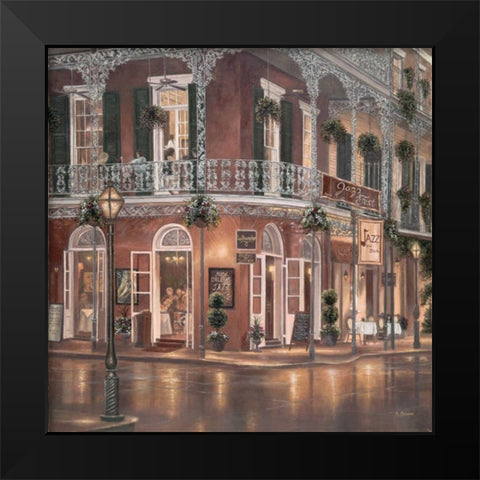 Jazz du Jour Black Modern Wood Framed Art Print by Brown, Betsy