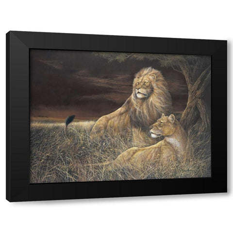 Winds of the Serengeti Black Modern Wood Framed Art Print with Double Matting by Manning, Ruane