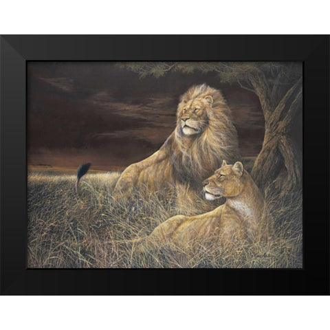 Winds of the Serengeti Black Modern Wood Framed Art Print by Manning, Ruane