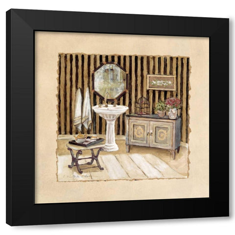 Vintage Bath III Black Modern Wood Framed Art Print by Olson, Charlene