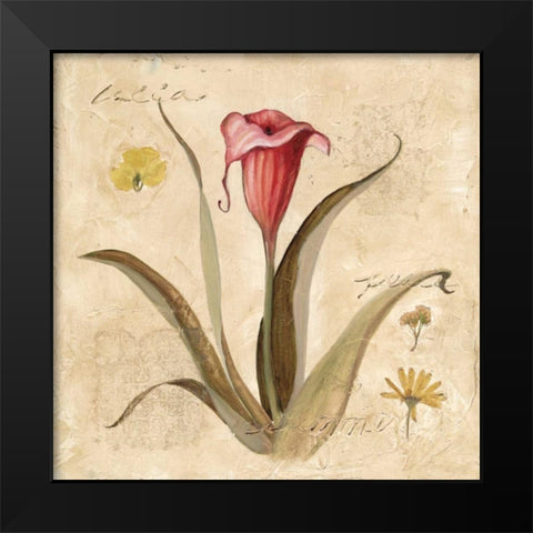 Red Calla Lily Black Modern Wood Framed Art Print by Robinson, Carol