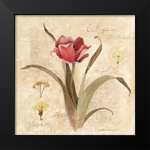 Red Tulip Black Modern Wood Framed Art Print by Robinson, Carol