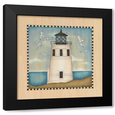 Lighthouse Cove II Black Modern Wood Framed Art Print with Double Matting by Logan, Beth