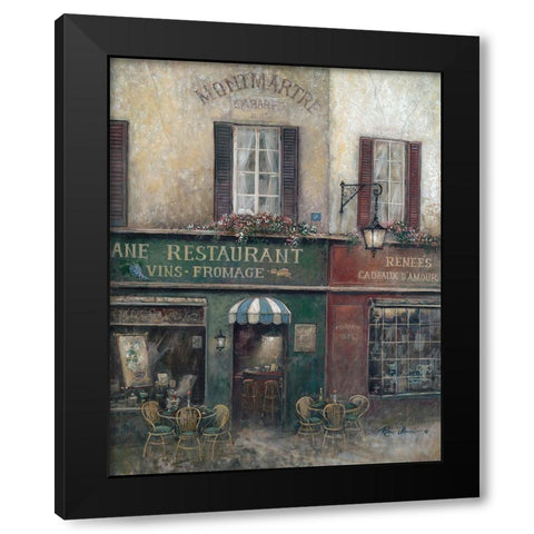 Village Charm Black Modern Wood Framed Art Print with Double Matting by Manning, Ruane