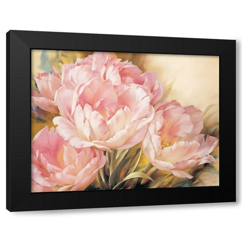 Angelique Tulips I Black Modern Wood Framed Art Print with Double Matting by Levashov, Igor