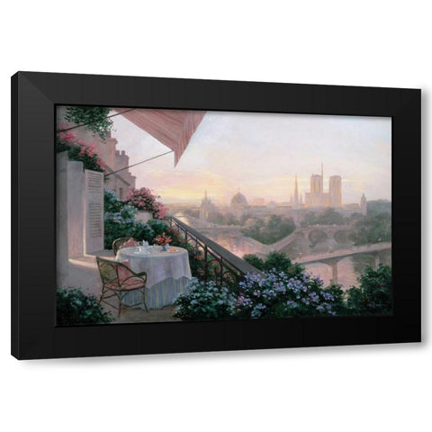Dinner For Two Black Modern Wood Framed Art Print by Kieffer, Christa