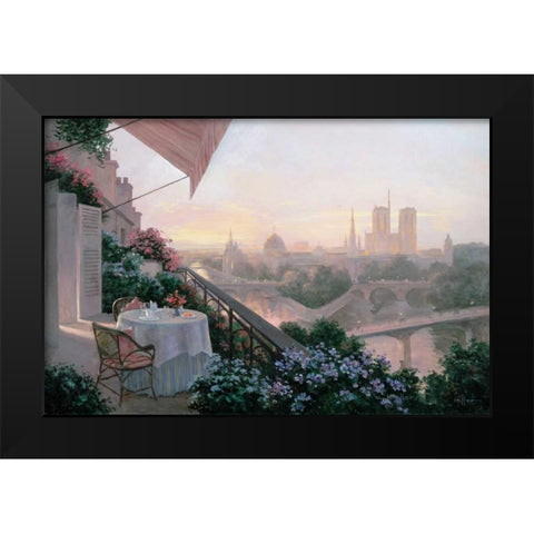 Dinner For Two Black Modern Wood Framed Art Print by Kieffer, Christa