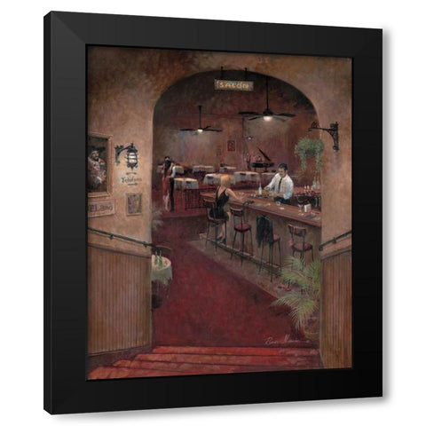 Lonely Heart Black Modern Wood Framed Art Print by Manning, Ruane