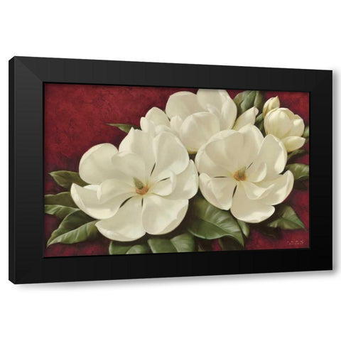 Magnolia II Black Modern Wood Framed Art Print with Double Matting by Levashov, Igor