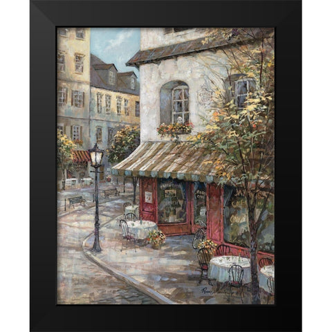 My Favorite Cafe Black Modern Wood Framed Art Print by Manning, Ruane