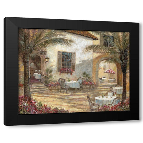 Courtyard Ambiance Black Modern Wood Framed Art Print by Manning, Ruane