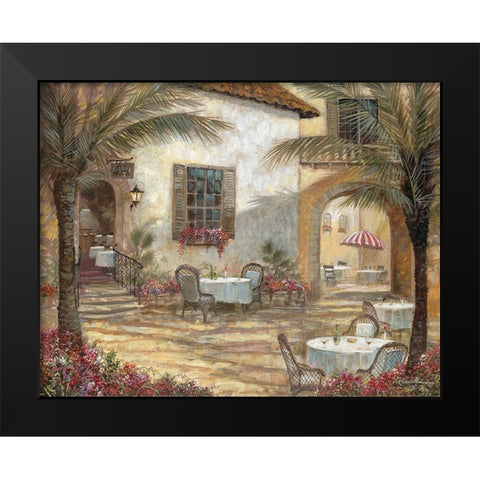 Courtyard Ambiance Black Modern Wood Framed Art Print by Manning, Ruane