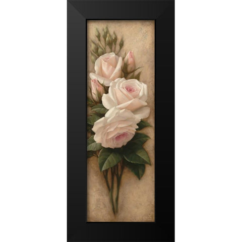 Pink Petals I Black Modern Wood Framed Art Print by Levashov, Igor