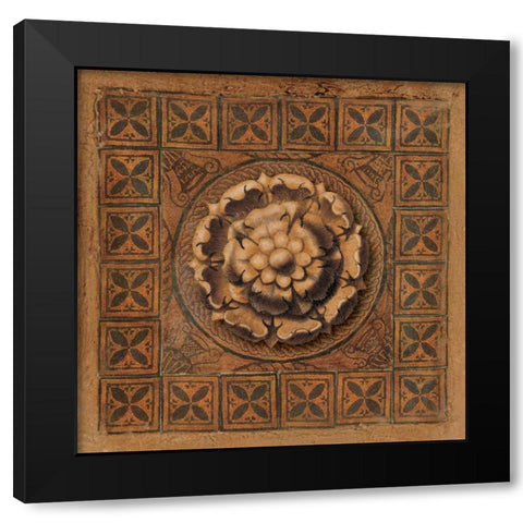 Mystic Medallion II Black Modern Wood Framed Art Print with Double Matting by Pattinian, Merri