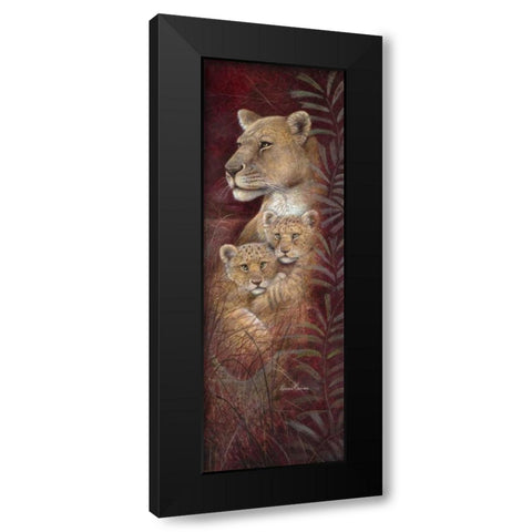 Serengeti Twins Black Modern Wood Framed Art Print with Double Matting by Manning, Ruane