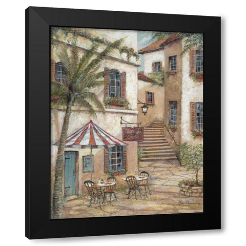 Vino y Queso Black Modern Wood Framed Art Print by Manning, Ruane