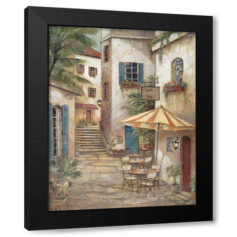 Vino y Tapas Black Modern Wood Framed Art Print by Manning, Ruane