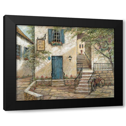 Hotel de la Place Black Modern Wood Framed Art Print with Double Matting by Manning, Ruane
