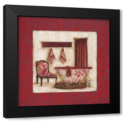 Ruby Romance II Black Modern Wood Framed Art Print with Double Matting by Robinson, Carol